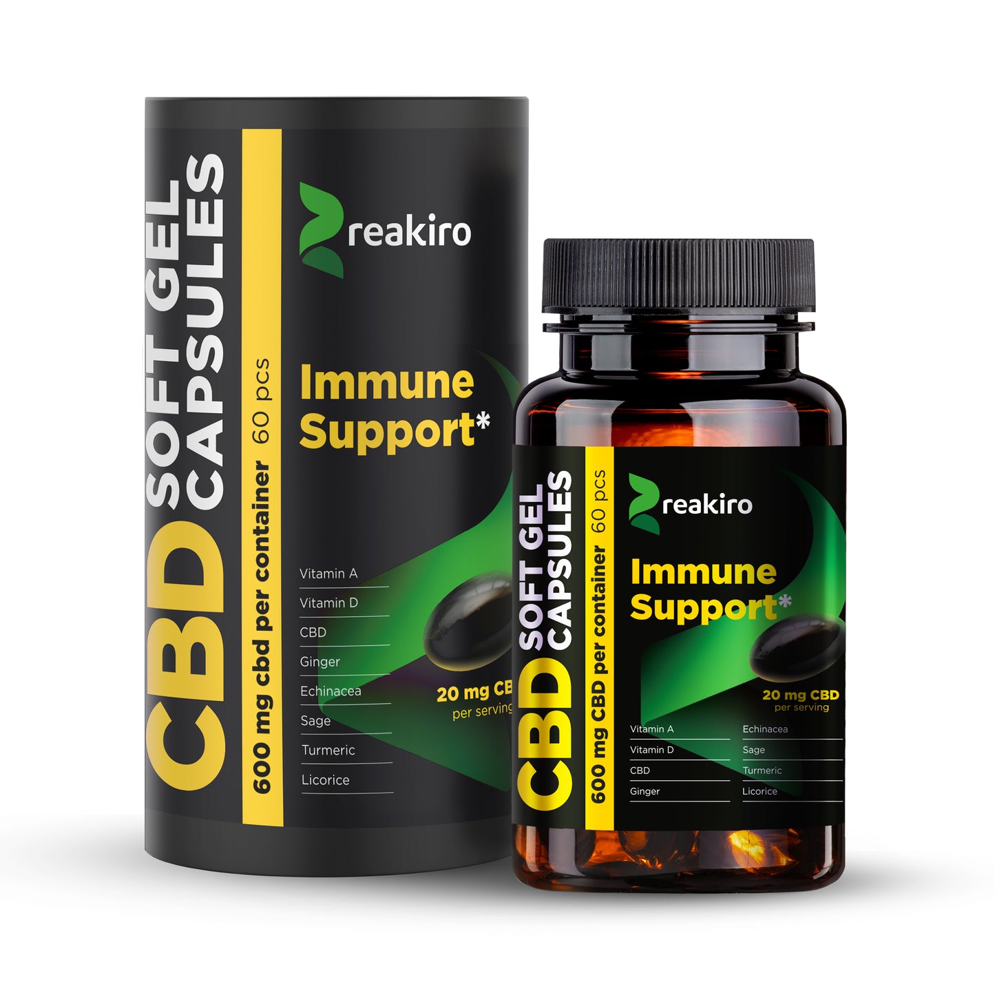 CBD Capsules Immune Support 600 mg 60 pcs