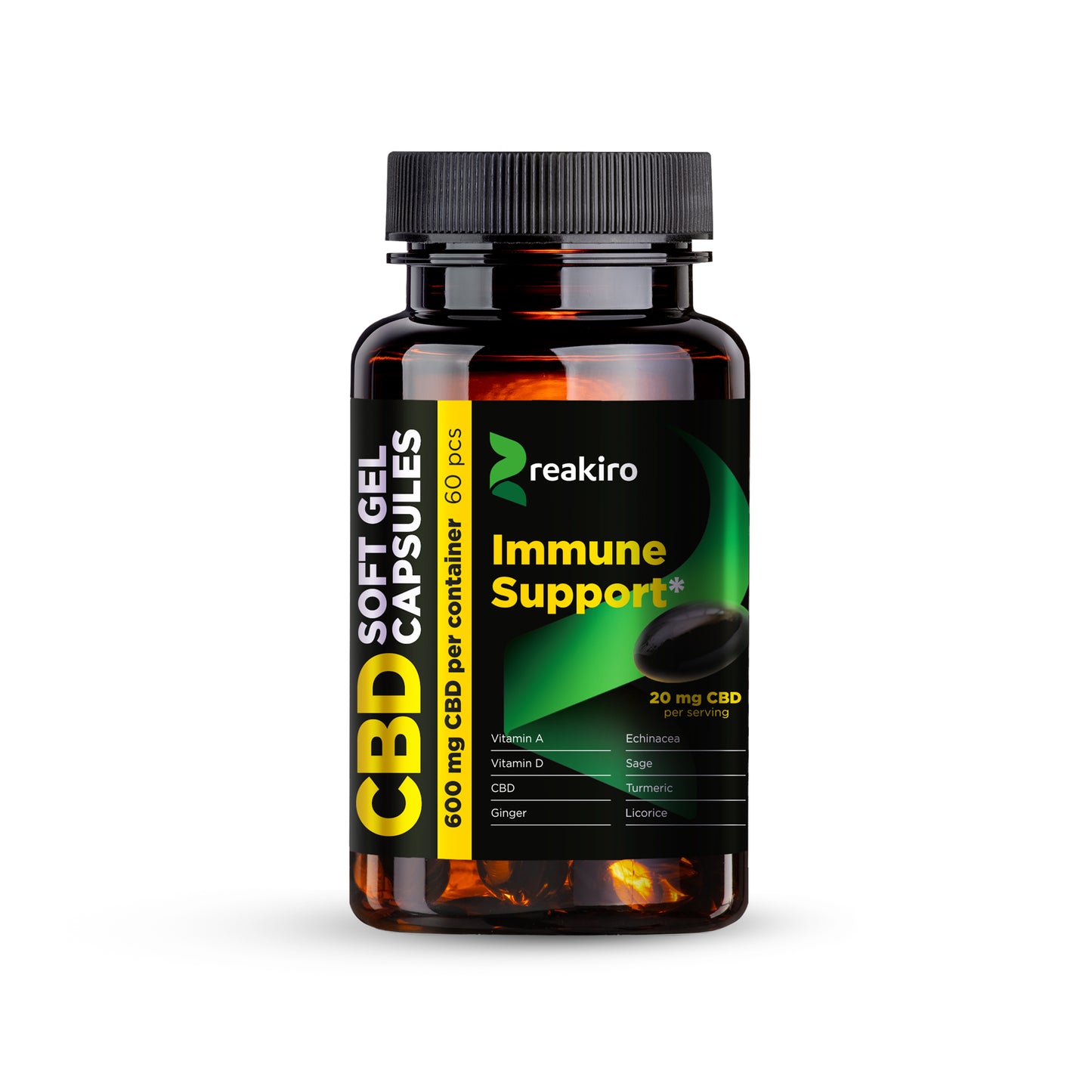 CBD Capsules Immune Support 600 mg 60 pcs