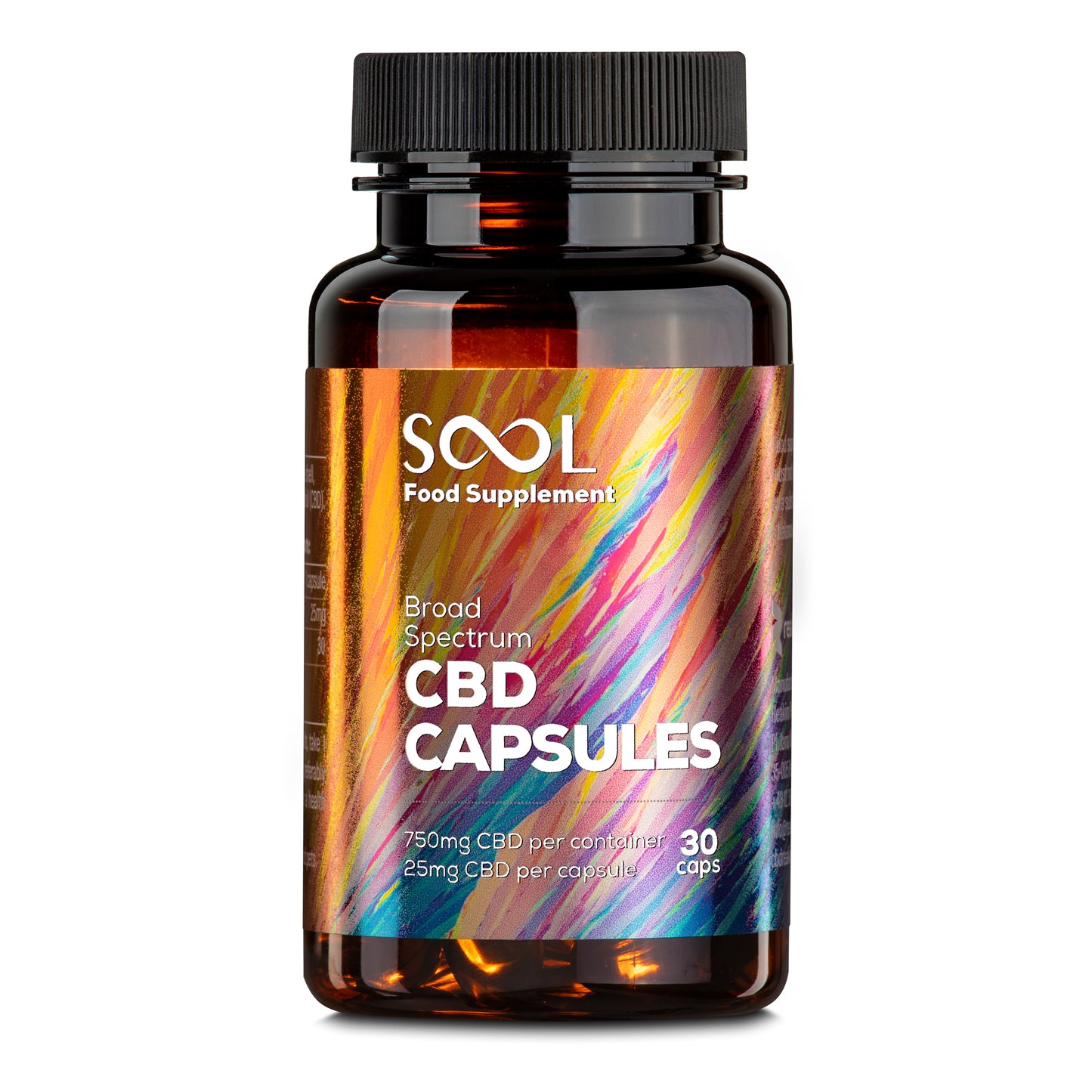 Broad Spectrum CBD Gel Capsules 750mg, 30pcs, THC Free