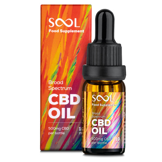 Broad Spectrum CBD Oil 500mg, 10ml, THC Free