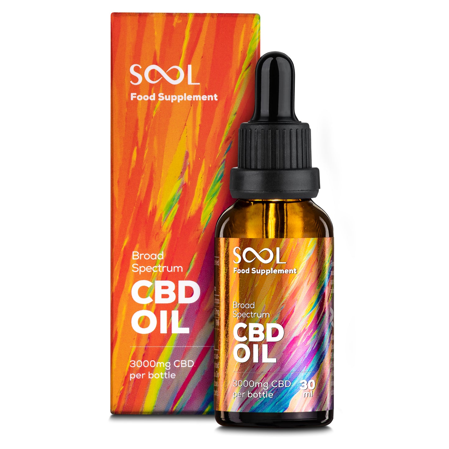 Huile de CBD à large spectre 3000 mg, 30 ml, sans THC