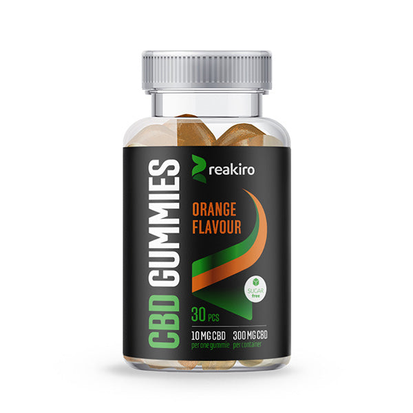 CBD Vegan Gummies Orange 300mg, 30pcs, Sugar free