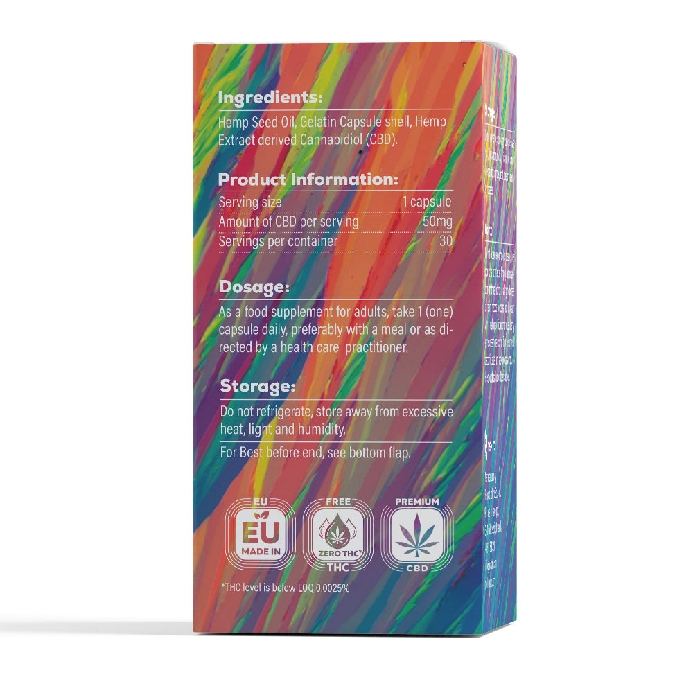 Broad Spectrum CBD Gel Capsules 1500mg, 30pcs, THC Free